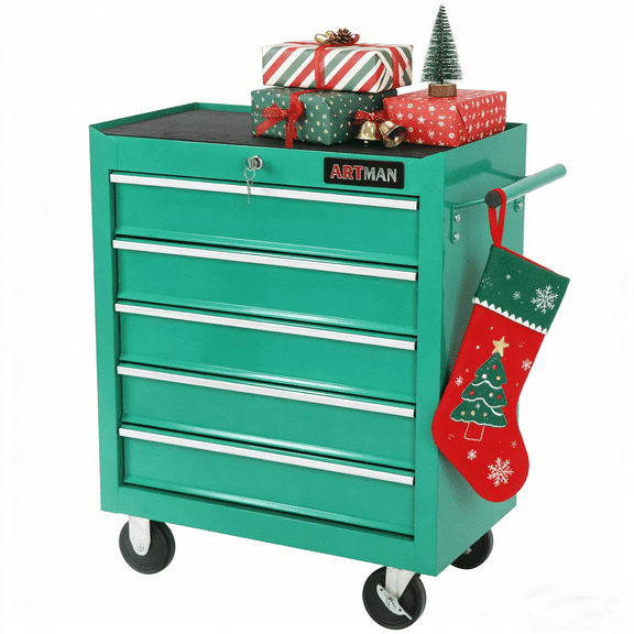 ARTMAN 5 Drawer Storage Tool Chest for Garage Storage with 4 Wheels and Locking System for Workshop Garage Warehouse