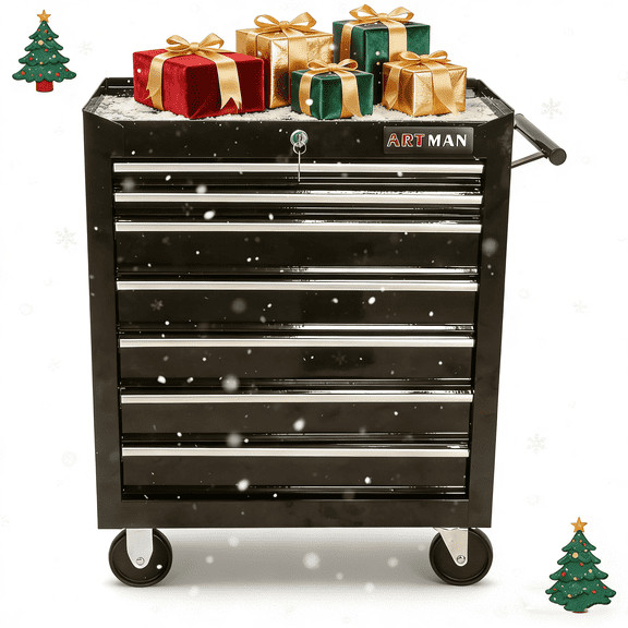 ARTMAN 7 Drawer Tool Rolling Storage Cart ,Tool Boxes Tool Chest with Wheels and Drawers for Garage Workshop Warehouse