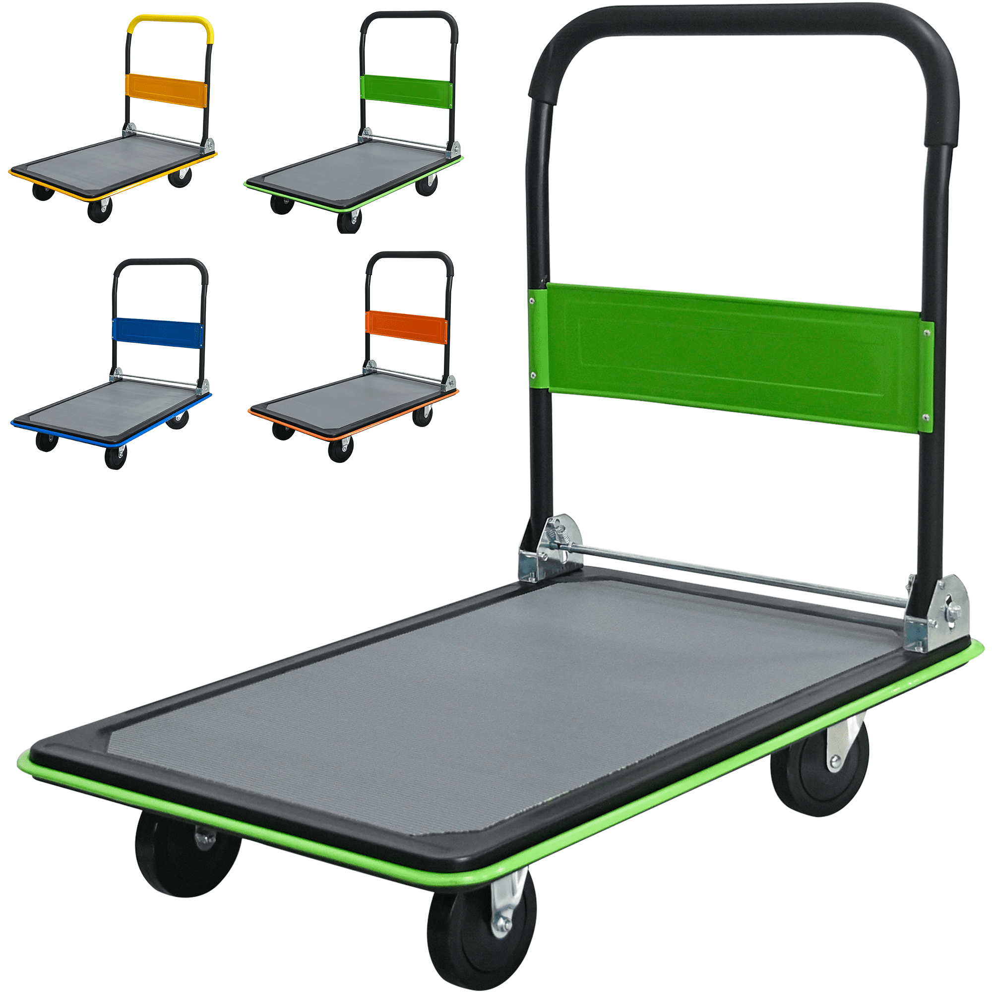 Push Cart Loading Screen ARTMAN Flatbed Cart, 660lbs Heavy Duty Capacity Platform Hand Truck 360 ...