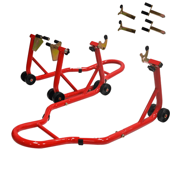 ARTMAN Motorcycle Front & Rear Stand 880 lbs,Universal Paddock Lift Stand, Front Wheel Fork Stand Rear Wheel Swingarm Spool Stand, Design for Most Yamaha Honda Kawasaki Suzuki Motorcycles