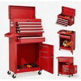 thumbnail image 1 of ARTMAN 2-IN-1  Rolling Tool Chest, 5-Drawer Tool Box Organizer w/Lockable Wheels & Sliding Drawers & Detachable Top & Adjustable Shelf-Red, 1 of 22