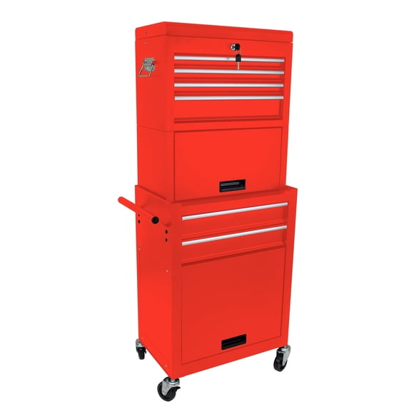ARTMAN 6-Drawer Rolling Tool Chest with Lockable Wheels, Sliding Drawers, Detachable Top, Adjustable Shelf, 20.87*13*25.98