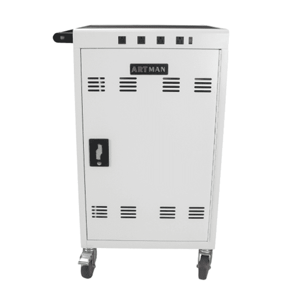 ARTMAN Structure Series 30-Device Charging Station for Laptops and Tablets, Lockable Charging Cabinet for 30 Tablets/Chromebooks,White