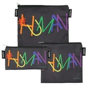 ARTOVIDA Artists Collective Dual Layer Reuseable Sandwich Baggie | Snack and Sandwich Bags with Zipper (Set of 3) - Improved Dual Layer Design by Tarah Singh (USA) "#HUMAN"