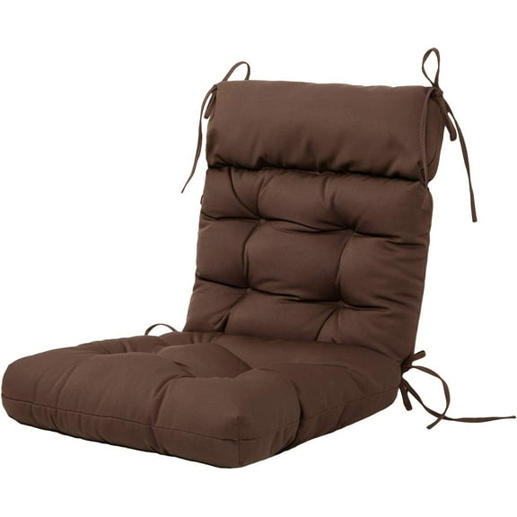 ARTPLAN Outdoor Cushions of Adirondack Chair with High Back Wicker Tufted Pillow for Outdoor Furniture Set of 1, 44"X21"X4", Brown