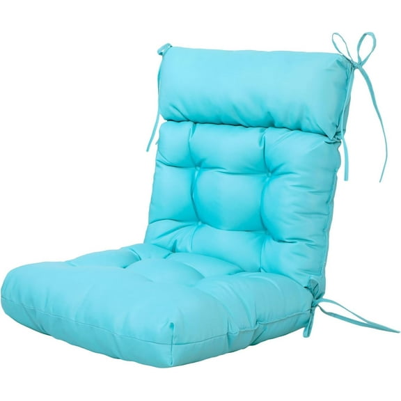 ARTPLAN Outdoor Cushions of Adirondack Chair with High Back Wicker Tufted Pillow for Outdoor Furniture Set of 1, 44"X21"X4", Sky Blue
