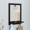 thumbnail image 1 of ARTPOWER 24" x 18.5'' Wood Wall Mirror with Shelf, Rectangular Hallway Mirror with Hooks, Hanging Wall Mirrors for Bathroom, Bedroom, Entryway, Living Room, Black, 1 of 7