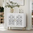 thumbnail image 1 of ARTPOWER Accent Cabinet with 2 Doors, Vintage Hollow Carving Buffet Cabinet, Sideboards and Buffets with Storage Credenza for Living Room, Kitchen, Dining Room, Entryway, Hallway, White, 1 of 7