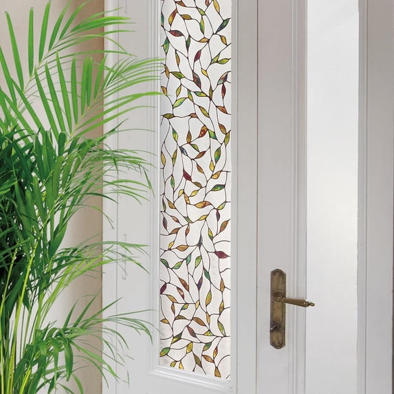 Artscape Cascade Sidelight 12" x 83" Window Film with Stained Glass Design