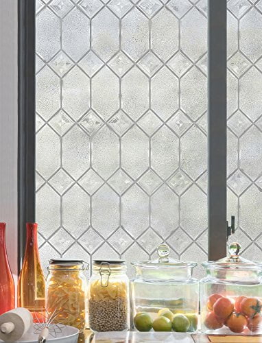 24" x 36" Frosted Geometric Vinyl Privacy Window Film