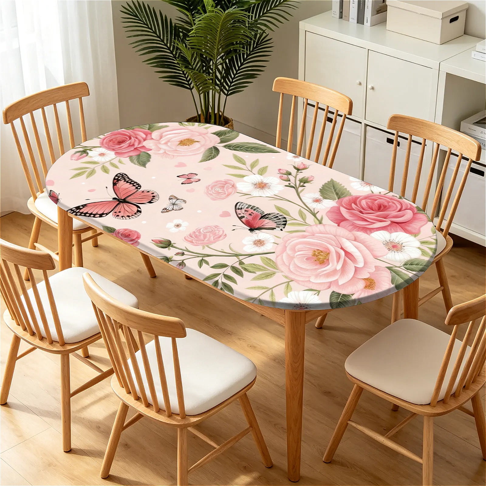 ARTSLION Elastic Tablecloth For Oval Tables, Waterproof Tablecover For ...