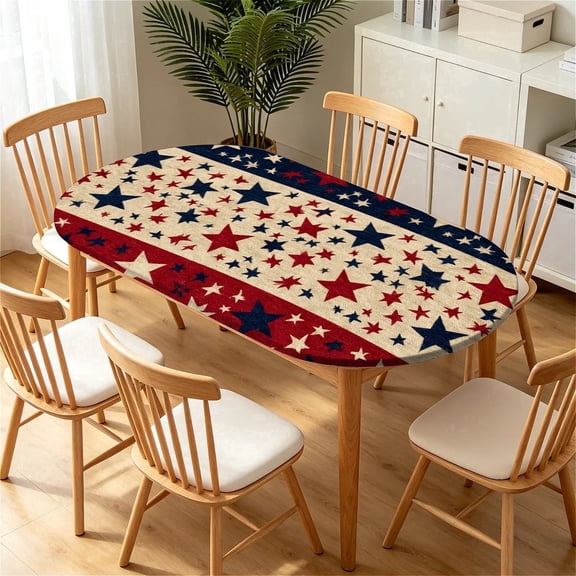 YESAD Elastic Tablecloth For Oval Tables, Waterproof Tablecover For Up To 48x68in Oval Table Cover, Dining Tablecover For Indoor And Outdoor, Holiday, Life Tree