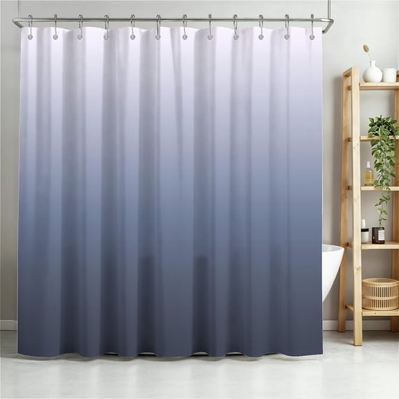 ARTSLION Shower Curtain Navy Blue Geometric Water Repellent Shower Curtain Set, With Hooks，Machine Washable, Modern Decorative Polyester Cloth Shower Curtains For Bathroom,72X72,Twilight Ombre