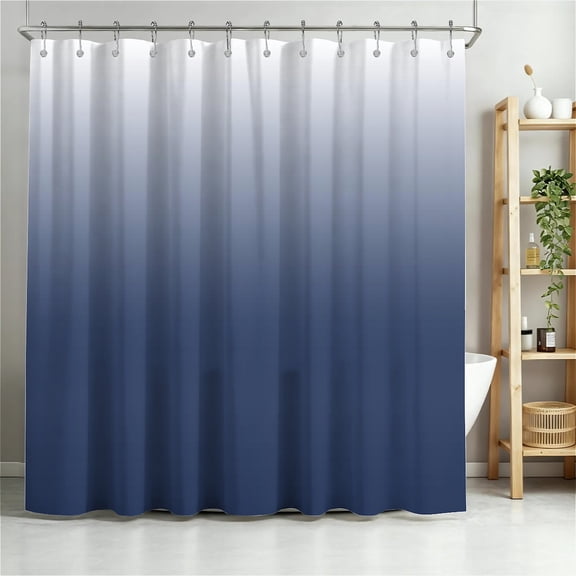 ARTSLION Shower Curtain Navy Blue Geometric Water Repellent Shower Curtain Set, With Hooks，Machine Washable, Modern Decorative Polyester Cloth Shower Curtains For Bathroom,72X72,Twilight Blue