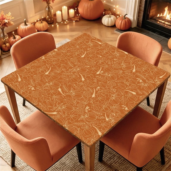 ARTSLION Square Tablecloth Washable Table Cover 34"x34" To 60"x60", Waterproof Square Table Cloth For Indoor To Outdoor, C-Pumpkin