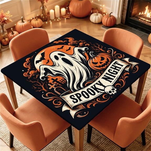 ARTSLION Square Tablecloth Washable Table Cover 34"x34" To 60"x60", Waterproof Square Table Cloth For Indoor To Outdoor, Ghost Crest