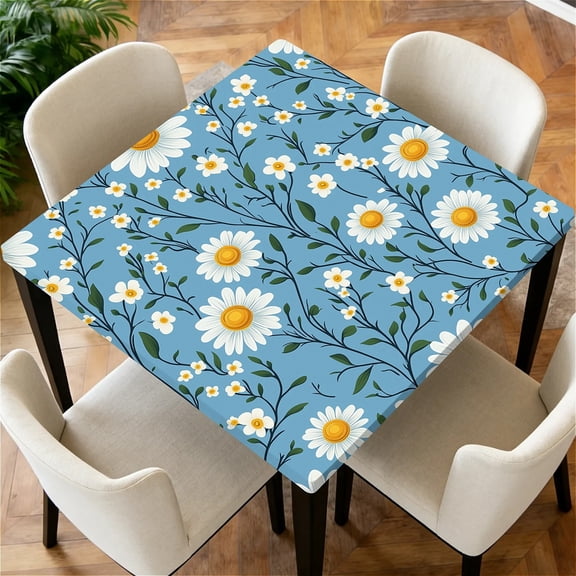ARTSLION Square Tablecloth Washable Table Cover 54"x54" And 60"x60", Waterproof Square Table Cloth For Indoor And Outdoor, ,34 In,Summer Time