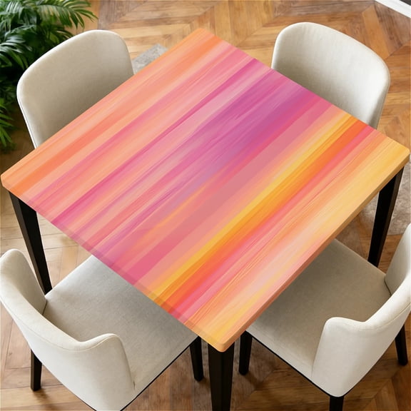 ARTSLION Square Tablecloth Washable Table Cover 54"x54" And 60"x60", Waterproof Square Table Cloth For Indoor And Outdoor, ,34 In,Sunset