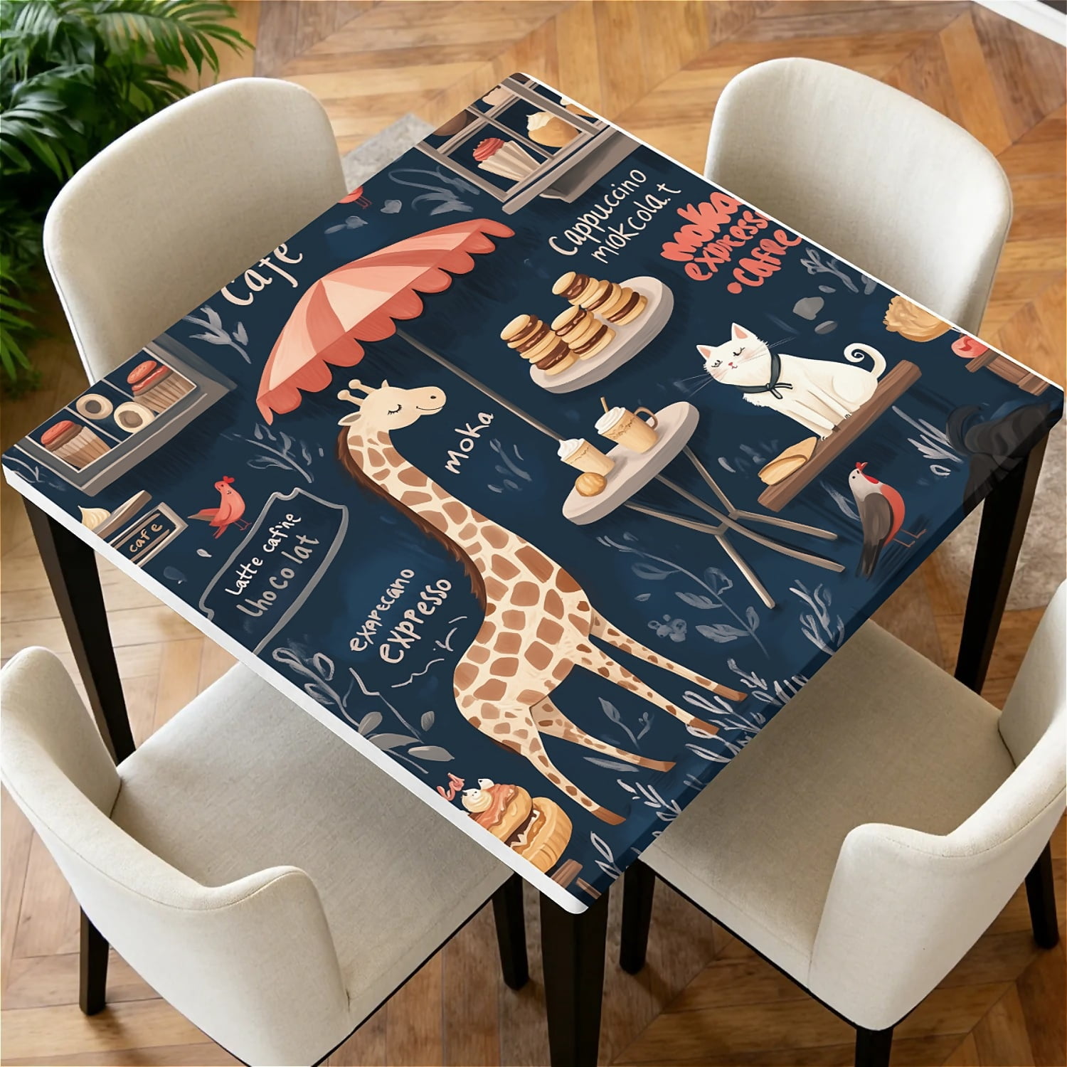 ARTSLION Square Tablecloth Washable Table Cover 54