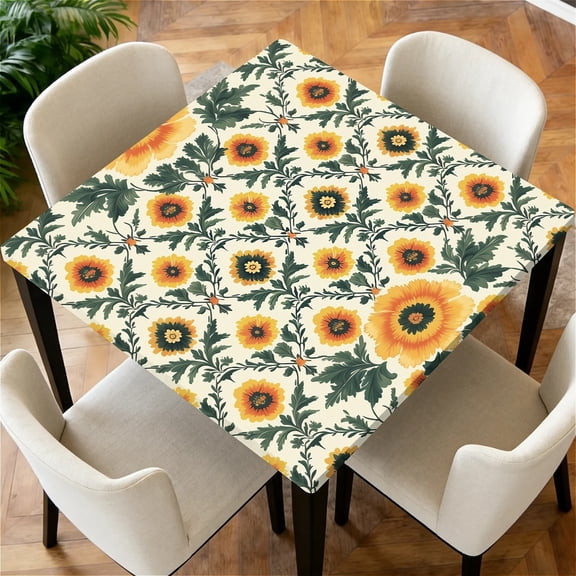 ARTSLION Square Tablecloth Washable Table Cover 54"x54" And 60"x60", Waterproof Square Table Cloth For Indoor And Outdoor, ,54 In,Sunflower1
