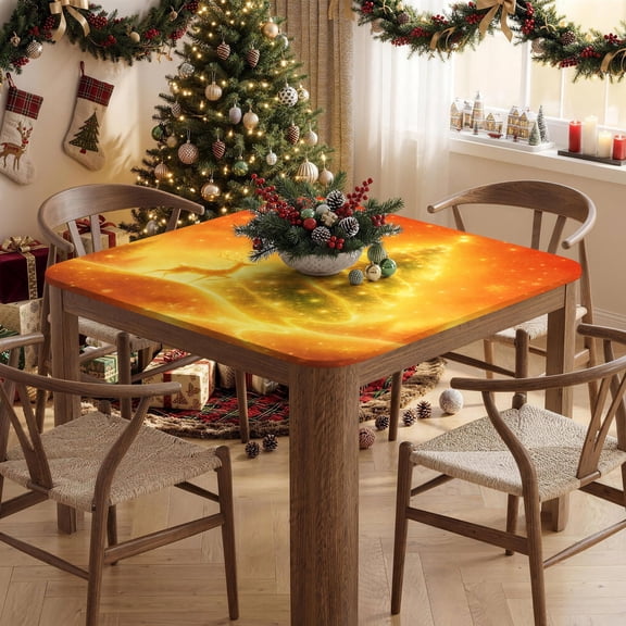 ARTSLION Square Tablecloth Washable Table Cover For Size 34"x34" To 60"x60", Waterproof Square Table Cloth For Indoor And Outdoor,Glowing Tree
