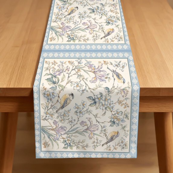 ARTSLION Waterproof Table Runner 13x144 Inch Polyester Wipe Clean Patio Garden Dining Decor
