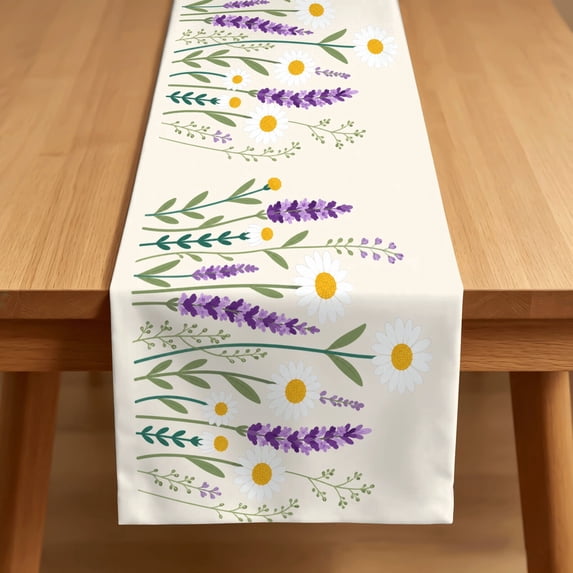 ARTSLION Waterproof Table Runner 13x528 Inch Polyester Wipe Clean Patio Garden Dining Decor