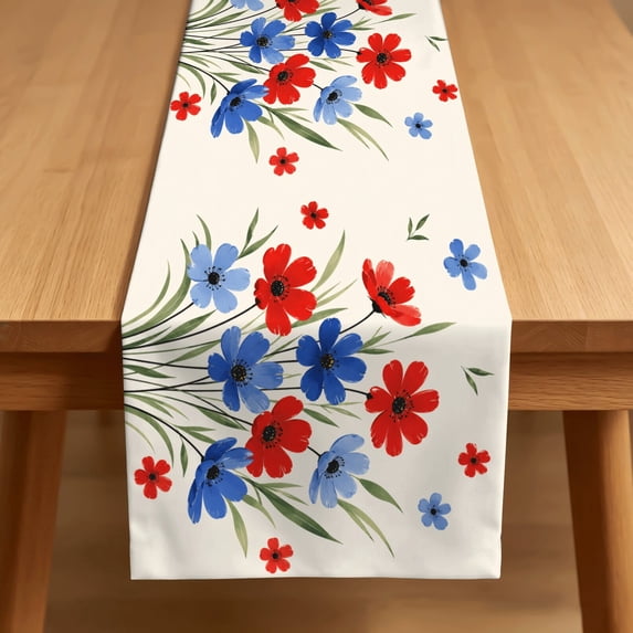 ARTSLION Waterproof Table Runner 13x612 Inch Polyester Wipe Clean Patio Garden Dining Decor