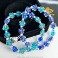 thumbnail image 1 of ARTSY Crafts Pack of 2 Glow in the Dark Firefly Bracelets, Handmade in USA Friendship Bracelets Murano Glass Mermaid Stretch Bracelet Bangle 7-inch, 1 of 6