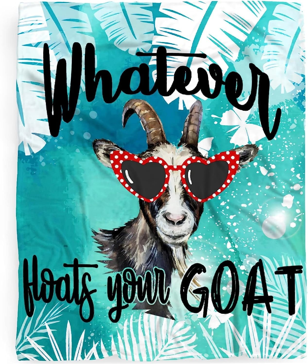 ARTTEAL Floral Farm Animal Throw Blanket Goats Gift for Goats Lover