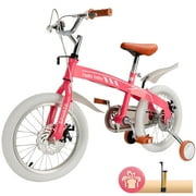 ARTUDATECH 16 Inch Kids Bike for Age 4-8 Years Children Bicycle with Training Wheels,LED Headlight, Dual Brake Boys and Girls Bike