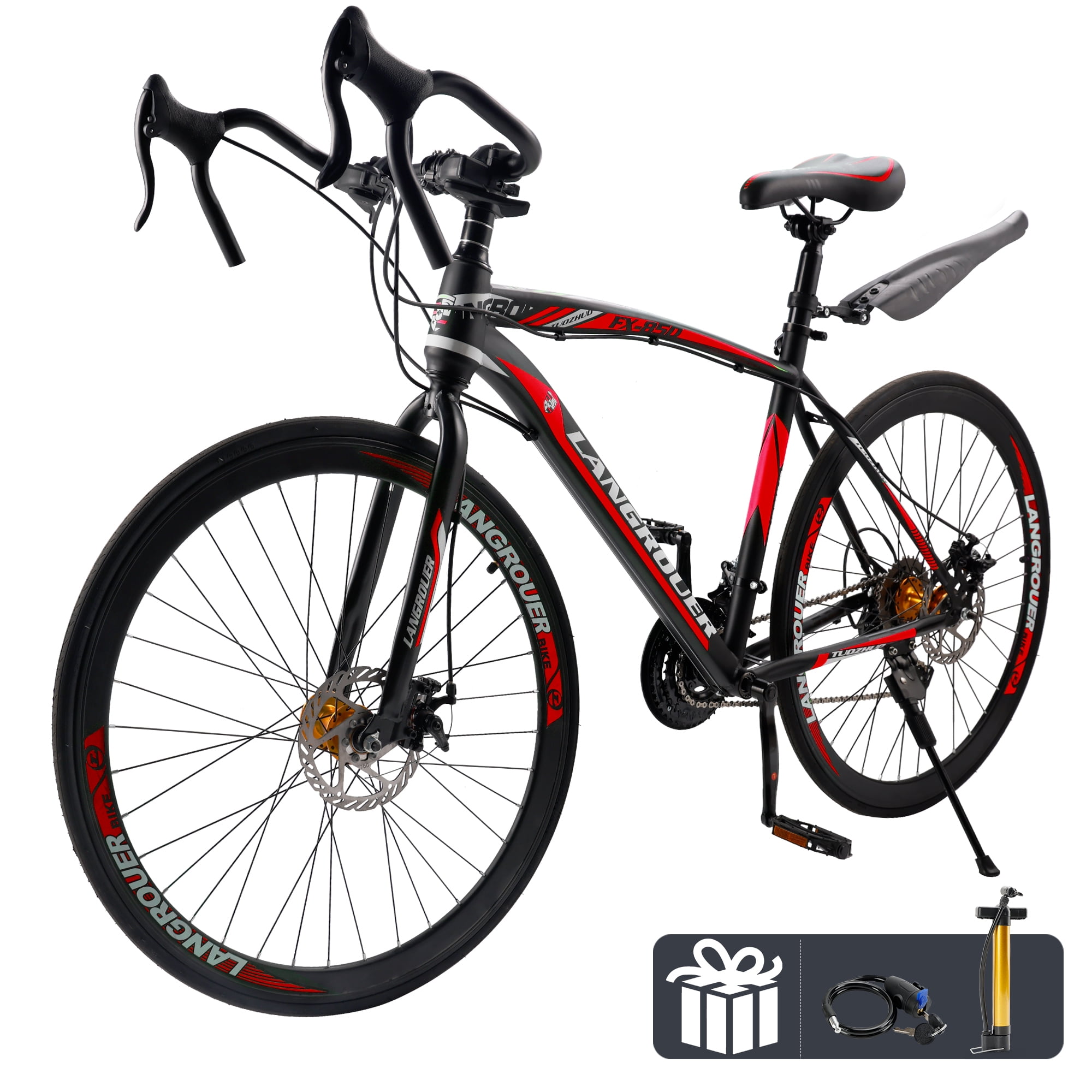 ARTUDATECH 27 Speed Road Bike, 700C Wheel Commuter Bicycle with Dual Disc Brakes for Men and Women, Adult Faster Racing Bike (Blue, Red, Blue, White) Sansujyuku sansujyuku.com