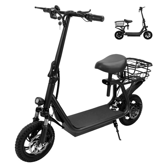 ARTUDATECH 500W Adult Shock Absorption Electric Scooter with Seat 12