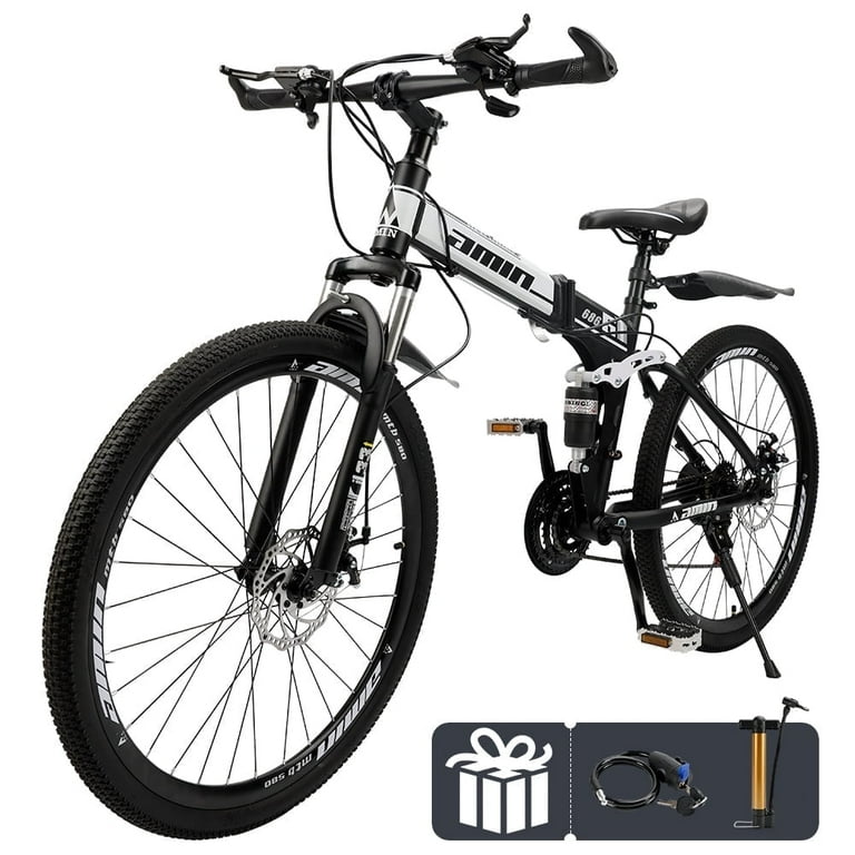 ARTUDATECH 26 Inch Folding Mountain Bike, Shimano 21 Speed