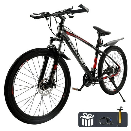 ARTUDATECH 27.5 Inch Mountain Bike, Shimano 21 Speed, Dual Disc Brake Bike for Men Womens Adult, Full Suspension Bicycle