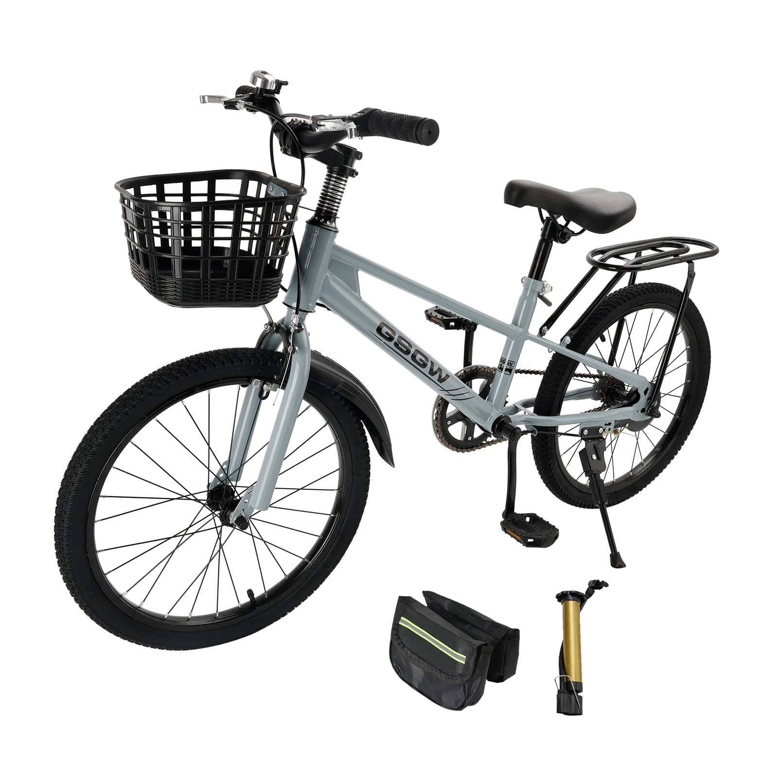 ARTUDATECH Kids Bike Girls Boys 20 Inch Children s Bicycle with Basket for Age 6 12 Years old with Air Pump and Bike bag