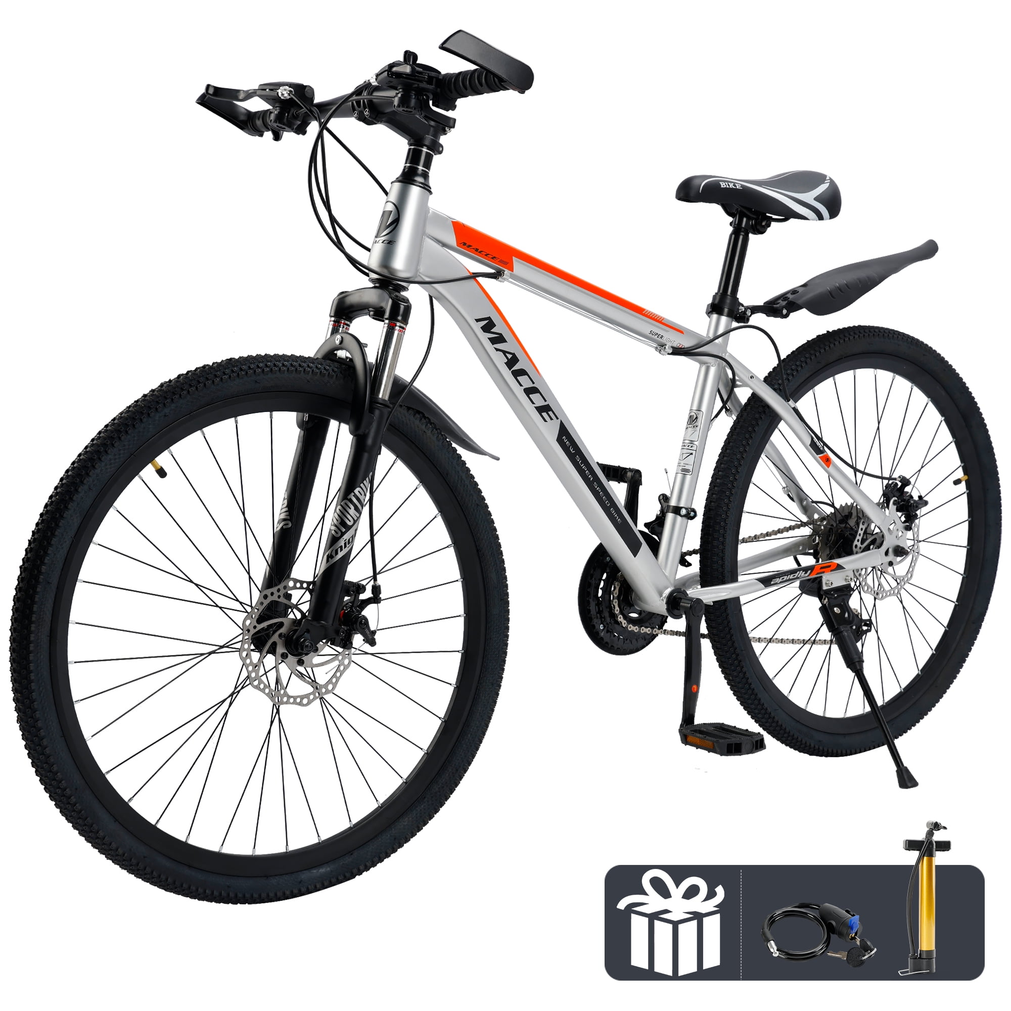 ARTUDATECH Mountain Bike 26 Inch for Adult, 27-Speed Dual Suspension High-Carbon Steel MTB Bicycle, Dual Disc Brake Bikes for Men Women, Silver, Blue, Gray and Red Sansujyuku sansujyuku.com