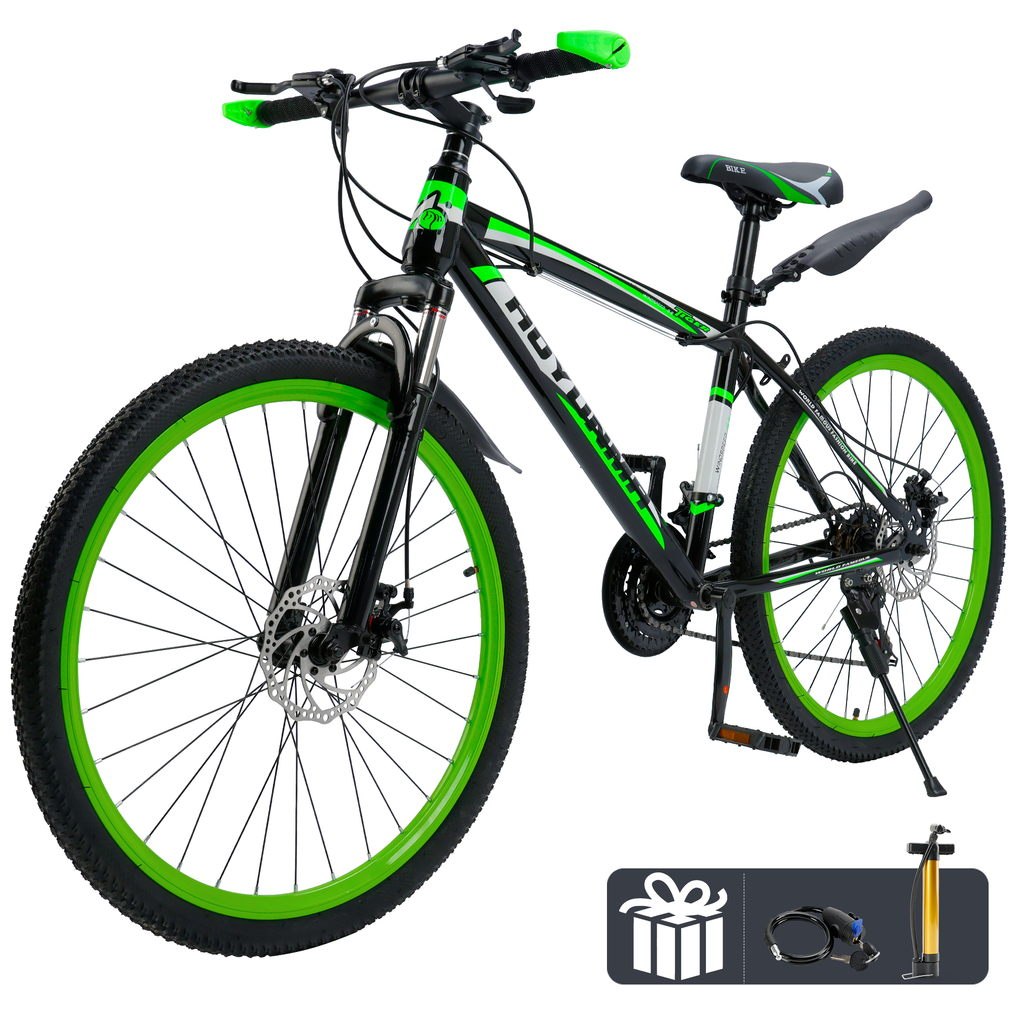 ARTUDATECH Mountain Bike for Men/Women, 26″ Sizes, 24 Speed Shimano Twist Shifting, Front or Dual Suspension, Comfort Saddle Red/White/Blue/Green Sansujyuku sansujyuku.com