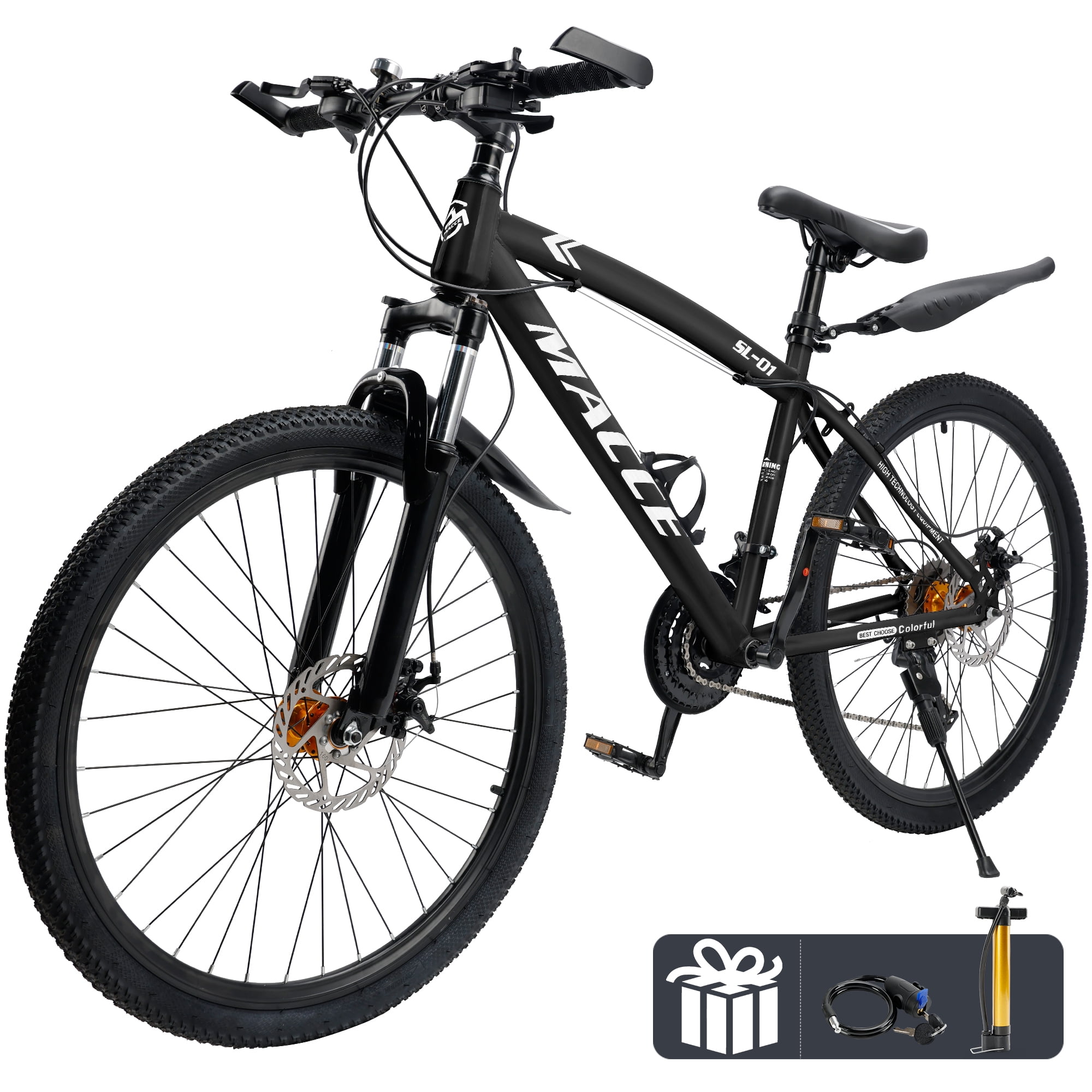 ARTUDATECH Mountain Hardtail Mountain Bike for Men/Women, 26 /27.5 inch Sizes, 27 Speed Twist Shifting, Front or Dual Suspension, Comfort Saddle, Purple/Black/White Sansujyuku sansujyuku.com