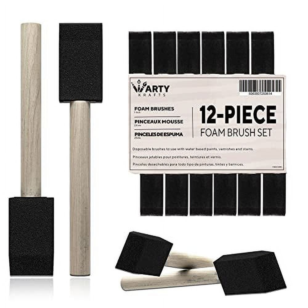 ARTY KRAFTS Disposable Foam Brushes for Staining, 12 Pieces Small Paint