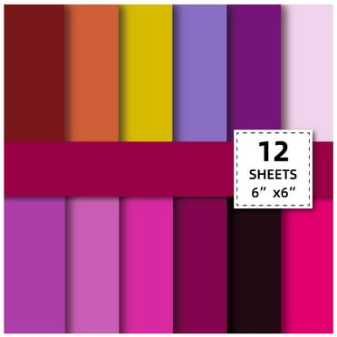 ARUTOOY 12 Sheets Double Sided Scrapbook Paper 6x6, Purple Pink Card Stock Cardstock for Card Making Scrapbooking Supplies Journaling Background decorative craft paper