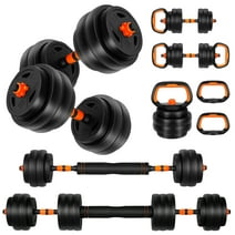ARVAKOR 66 LBS Adjustable Weight Dumbbell Set, 4 in 1 Home Gym Equipment with Dumbbell, Barbell, Kettlebell, Push-Up Modes - Fitness Exercise for Home Gym