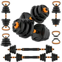 ARVAKOR Adjustable Weight Dumbbell Set - 4 in 1 Free Weight Set with Connector - Dumbbells, Barbells, Kettlebells, Push-Up Bars for Full Body Workout and Muscle Toning