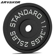 ARVAKOR Classic Cast Iron Weight Plates for Strength Training, 2-Inch, Standard or Olympic