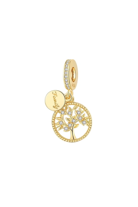 925 Sterling Silver Tree of Life Pendant, Cubic Zirconia Inlaid, Fits Bracelets & Necklaces, Versatile Jewelry Gift for Women