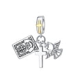 thumbnail image 1 of ARVALILS 925 Sterling Silver Bible Cross Angel Charm, Two-tone Religious Pendant for Bracelets & Necklaces, 1 of 7