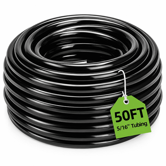 ARVELIA 50Ft 5/16" Drip Irrigation Tubing,6Mm Id X 8Mm Od Flexible Pe Hose | Flexible 5/16" Pe Irrigation Hose for Easy Garden Irrigation Setup,Expanding Irrigation System in Lawn,Greenhouse