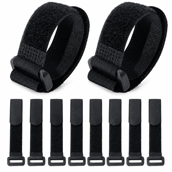 ARVELIA Fastening Nylon Strap with Buckle,10Pack Reusable Self-Adhesive Hook and Loop Cable Securing Straps,Adjustable Cinch Straps for Cords Organized and Tidy(1"X8")