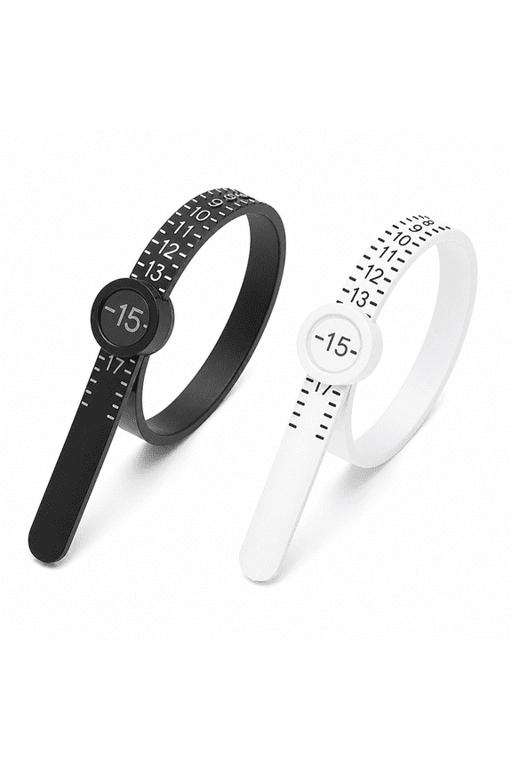 Ring Sizer, Portable Design Ring Sizer Measuring Tool, Accurate Sizing Ring Sizers, 1pc Black, 1pc White