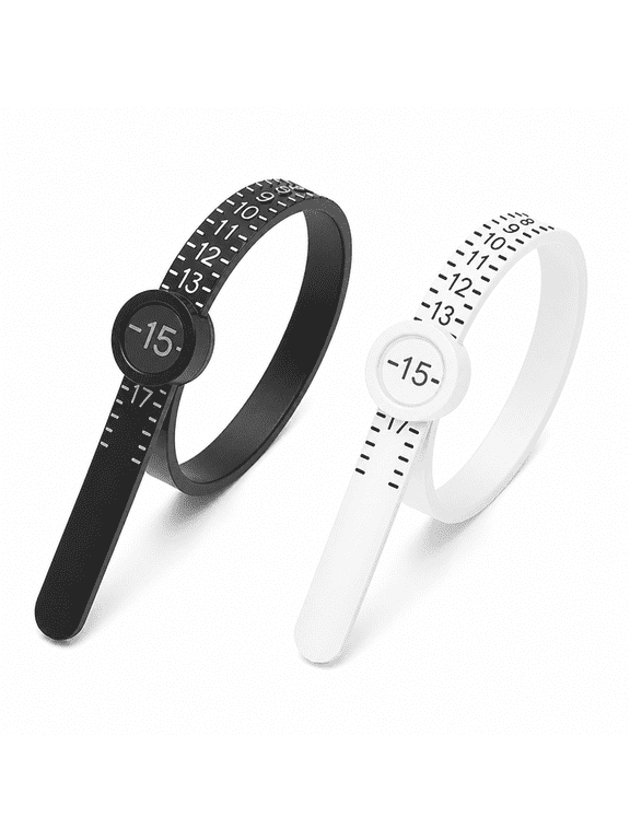 Ring Sizer, Portable Design Ring Sizer Measuring Tool, Accurate Sizing Ring Sizers, 1pc Black, 1pc White
